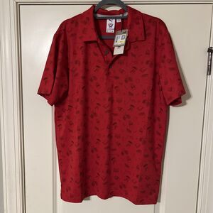 PUMA Shirt Mens Medium Red Polo Volition America Performance Golf Folds Of Honor
